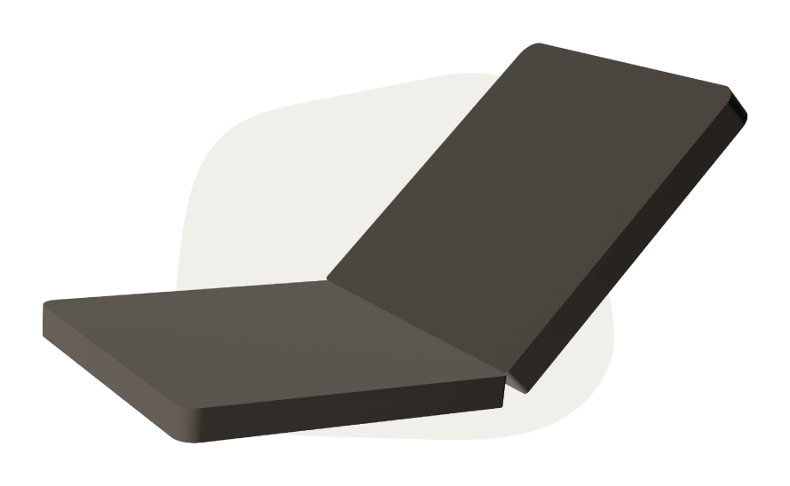 Dark brown thin mattress Monboxy set shape 