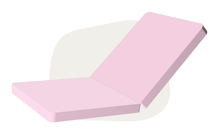 Pink thin mattress Monboxy set shape 