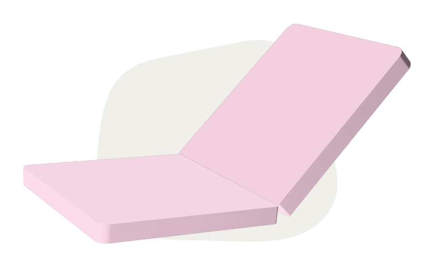 Pink thin mattress Monboxy set shape