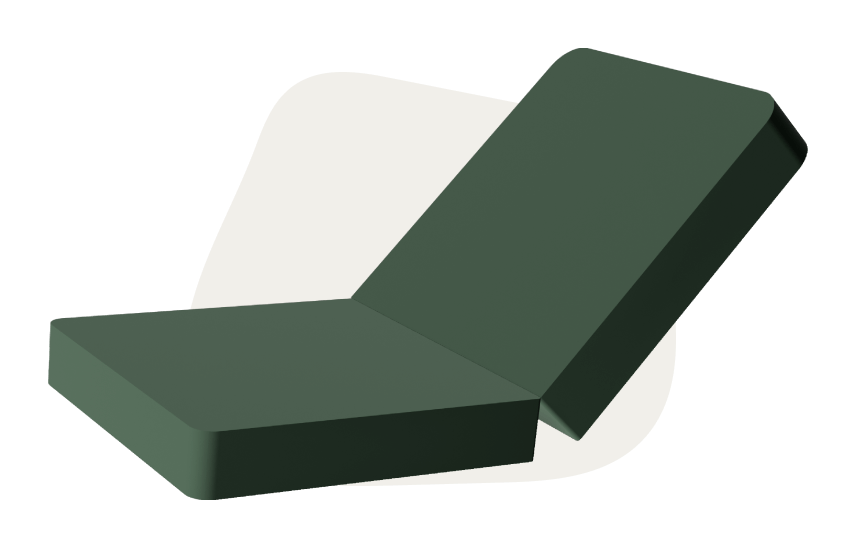 Deep green base mattress Monboxy spielsofa set shape 