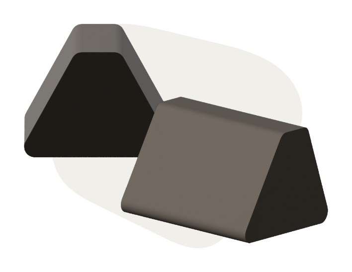 Dark brown trapezoidal Monboxy set shape 