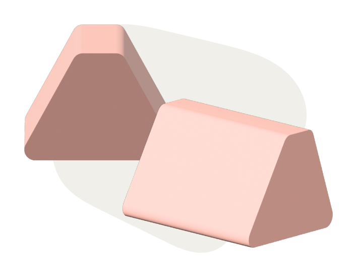 Salmon pink trapezoidal Monboxy set shape