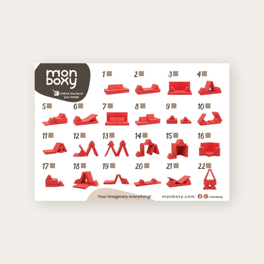 Horizontal Digital poster for soft play blocks set build ideas