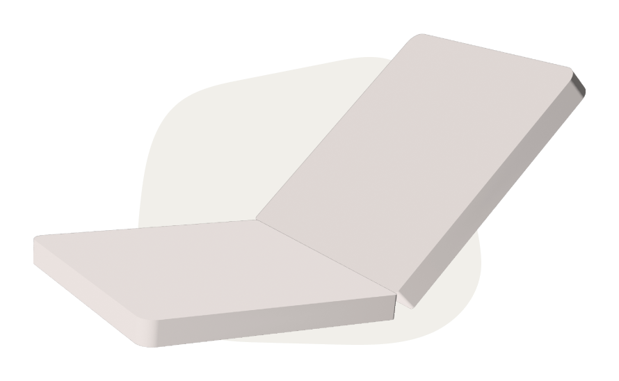 Beige thin mattress Monboxy set shape 