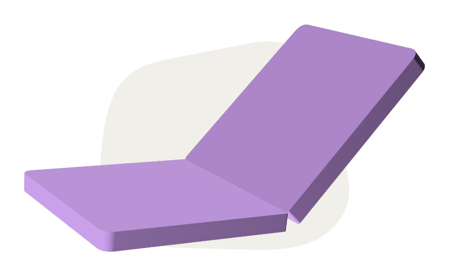 Purple thin mattress Monboxy set shape 