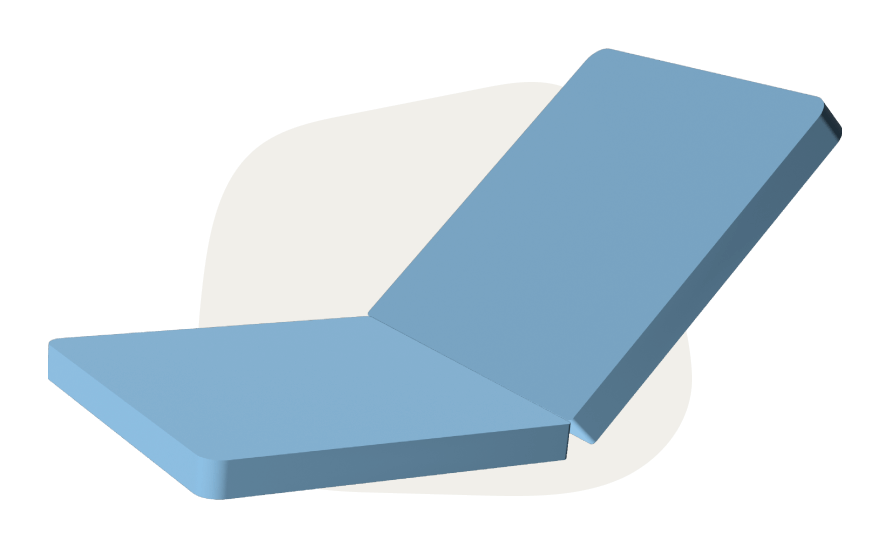 Turquoise thin mattress Monboxy set shape 