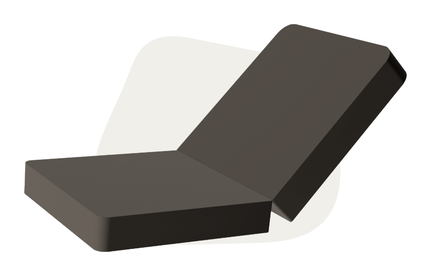 Dark brown base mattress Monboxy set shape 