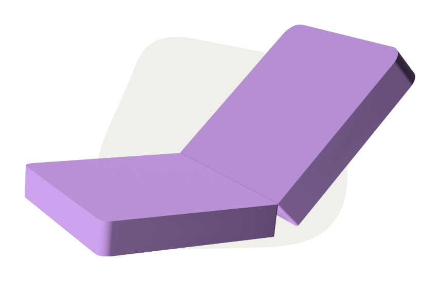 Purple base mattress Monboxy set shape 