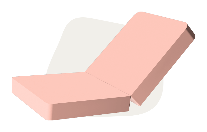 Salmon pink base mattress Monboxy set shape 