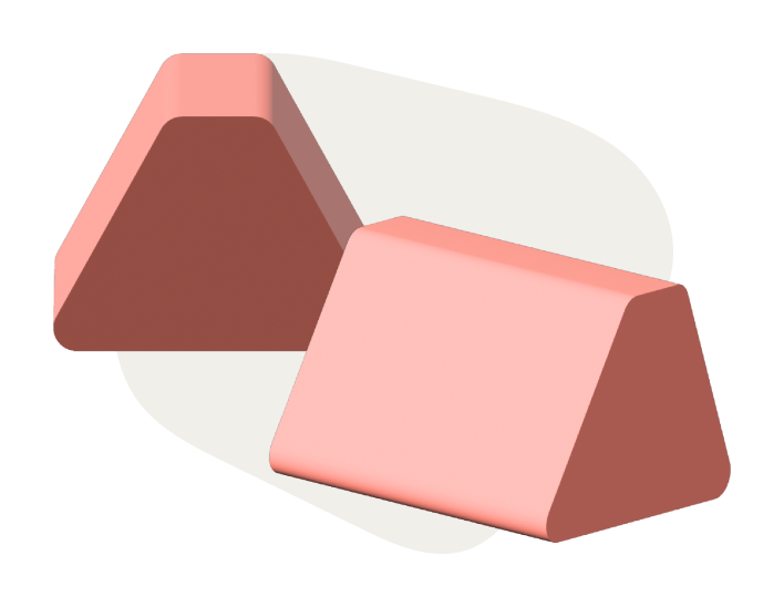 Coral trapezoidal Monboxy set shape 