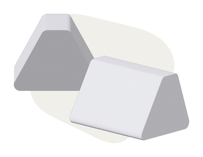 Grey trapezoidal Monboxy set shape 