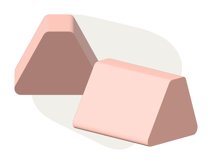 Salmon pink trapezoidal Monboxy set shape 