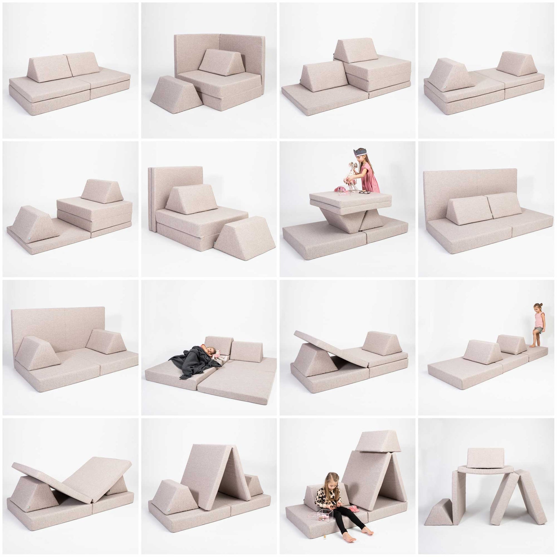 16 build ideas for a beige Monboxy play sofa set