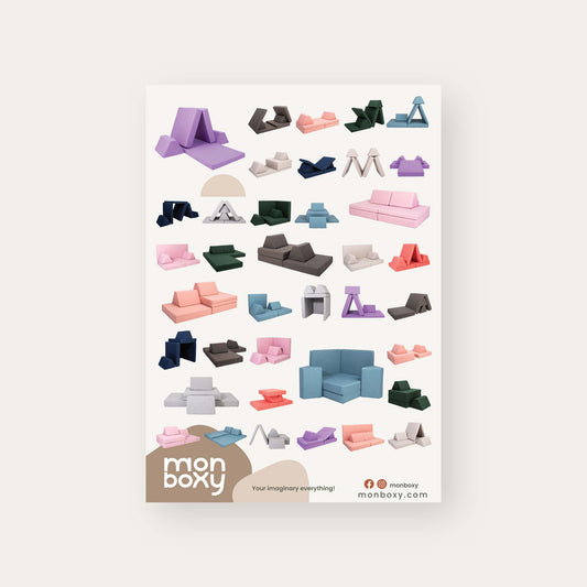 Aktivitäts-Sofa-Bauideen-Poster – Bunt | digitaler Download