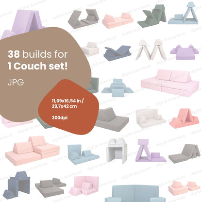 Poster di idee per costruire il divano attività - Colorato | scaricamento digitale