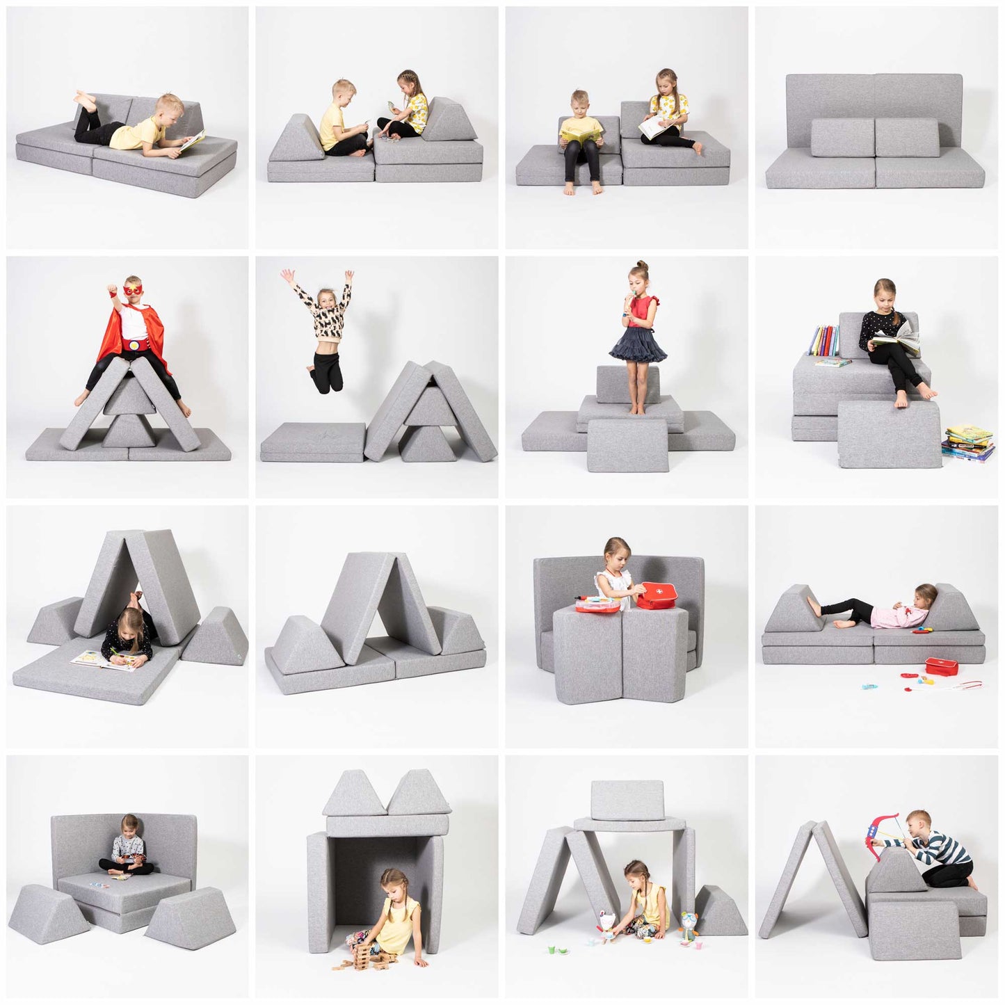 16 shape ideas for the grey Monboxy activity couch set