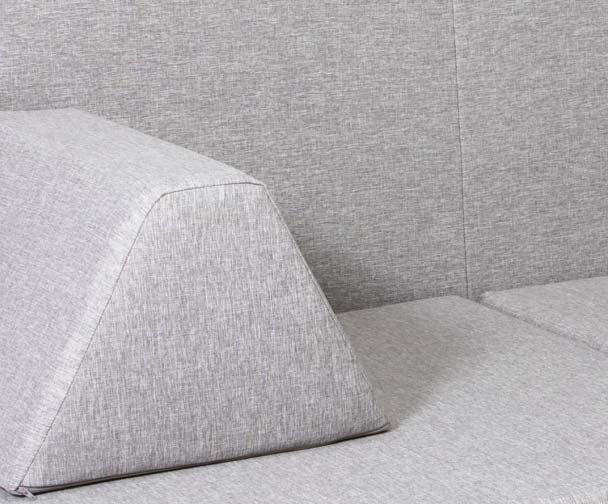 Closeup of a dark grey Monboxy play sofa set
