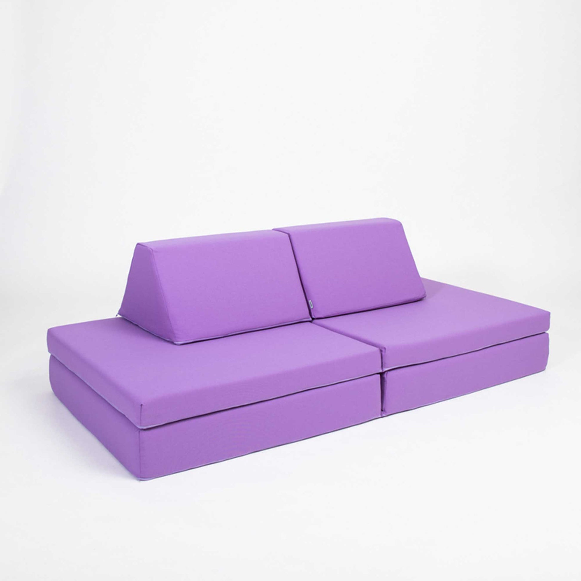 Purple Monboxy play sofa arranged like a couch