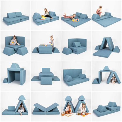 16 different build ideas for turquoise Monboxy activity couch set